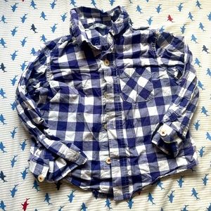 Baby Boden Blue Gingham Button Down size 18-24 months